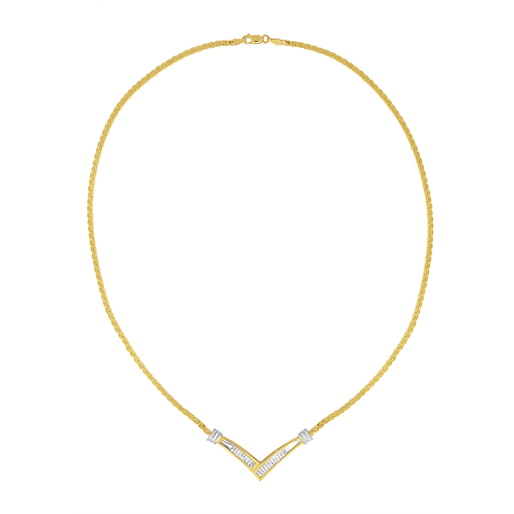 最終決算 Cut Princess 1/2ctw Gold Two-tone 10K Diamond Shape “V” ダイヤモンド