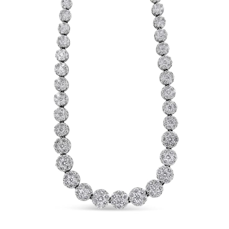 14K Yellow Gold IGI Certified 14 3/4ctw Round Diamond Riviera Necklace
(F-G Color, S2-I1 Clarity)