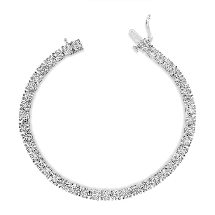 Sterling Silver 3.0 Cttw Diamond Tennis Bracelet (I-J, I3) - 7.25"