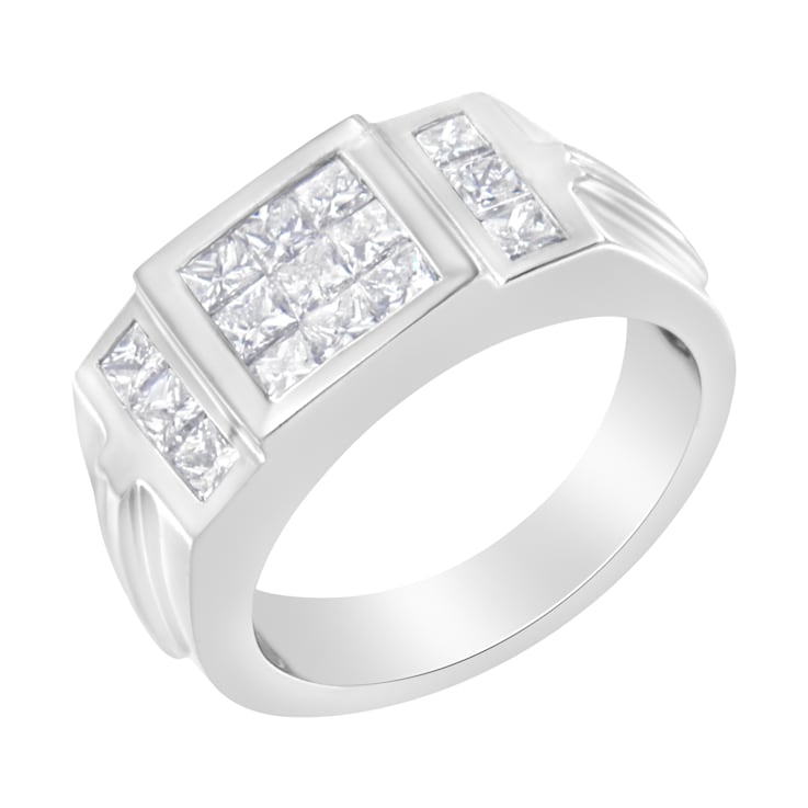 14K White Gold Diamond Cluster Ring (2 cttw, G-H Color, SI1-SI2 Clarity)