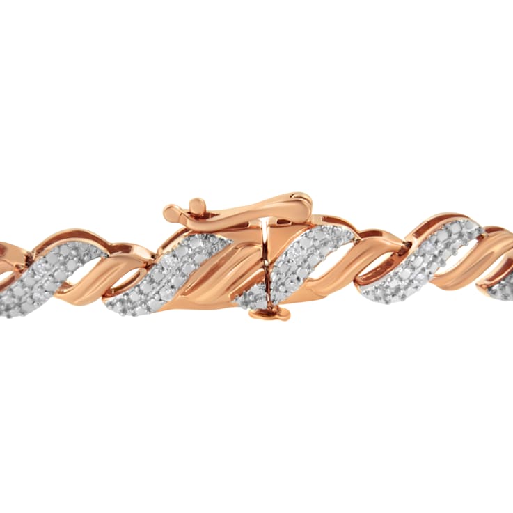 10K Rose Gold Over Sterling Silver .25ctw Prong Set Round Diamond
"S" Link Bracelet