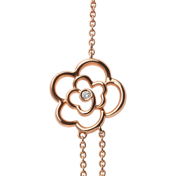 18K Rose Gold 1/2 Cttw Diamond and Freshwater Pearl Double Strand
Station Necklace