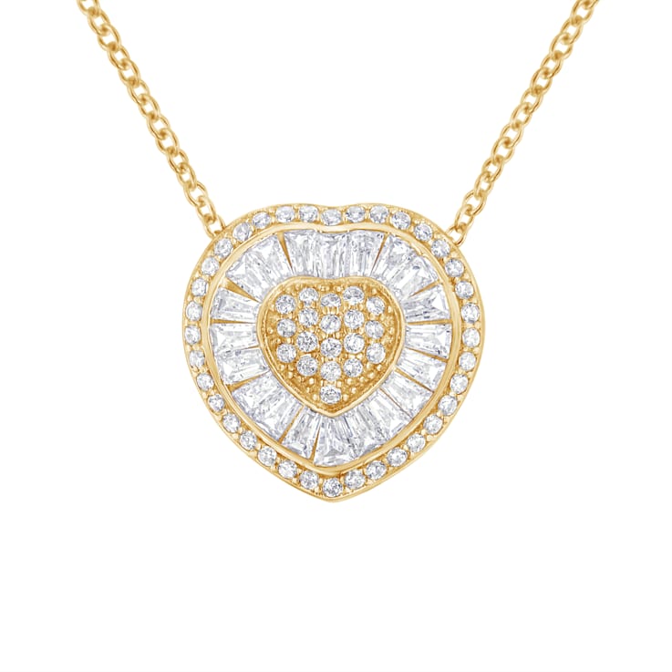 10K Yellow Gold Diamond Heart Pendant w\chain(1/2ctw, H-I Color, I1-I2 Clarity)