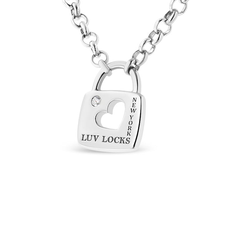 Love Lock Silver Heart Padlock Necklace