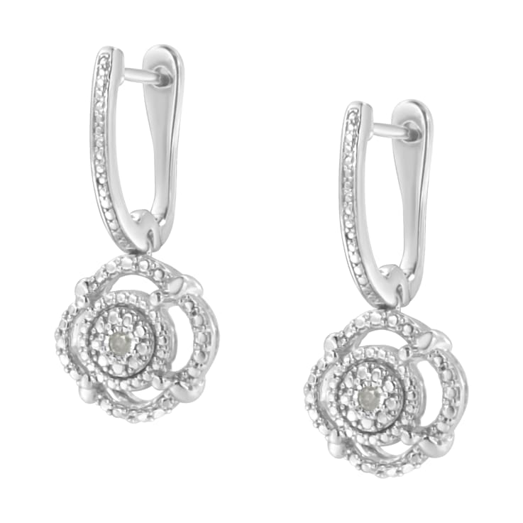 Sterling Silver Miracle-Set Diamond Accent Drop and Dangle Earrings