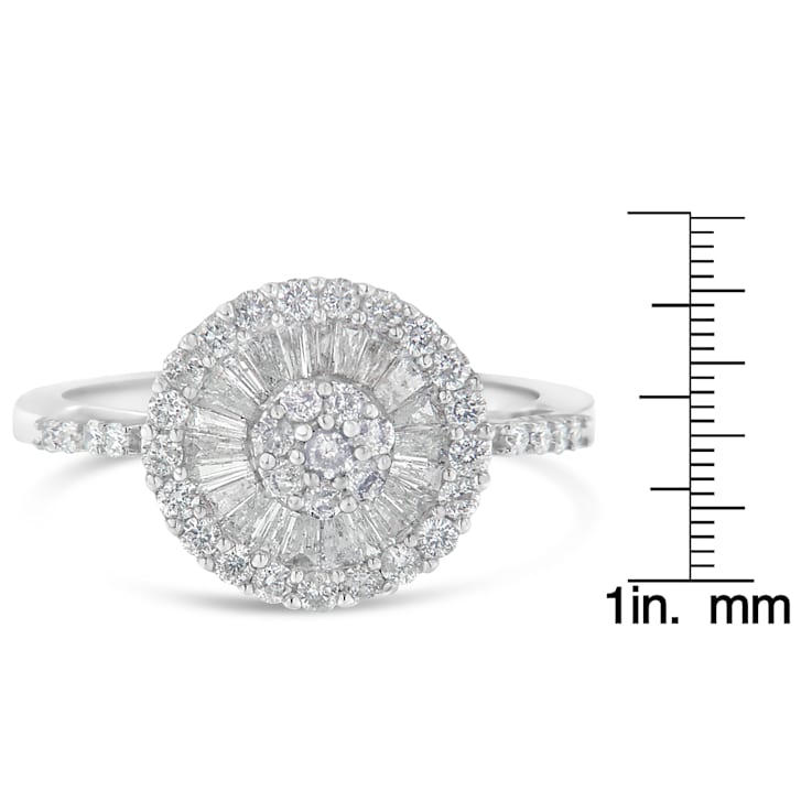 10K White Gold Diamond Cocktail Ring (1 ctw, H-I Color, SI2-I1 Clarity)