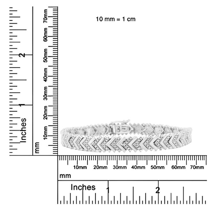 0.16ctw Diamond Chevron Sterling Silver Tennis Bracelet