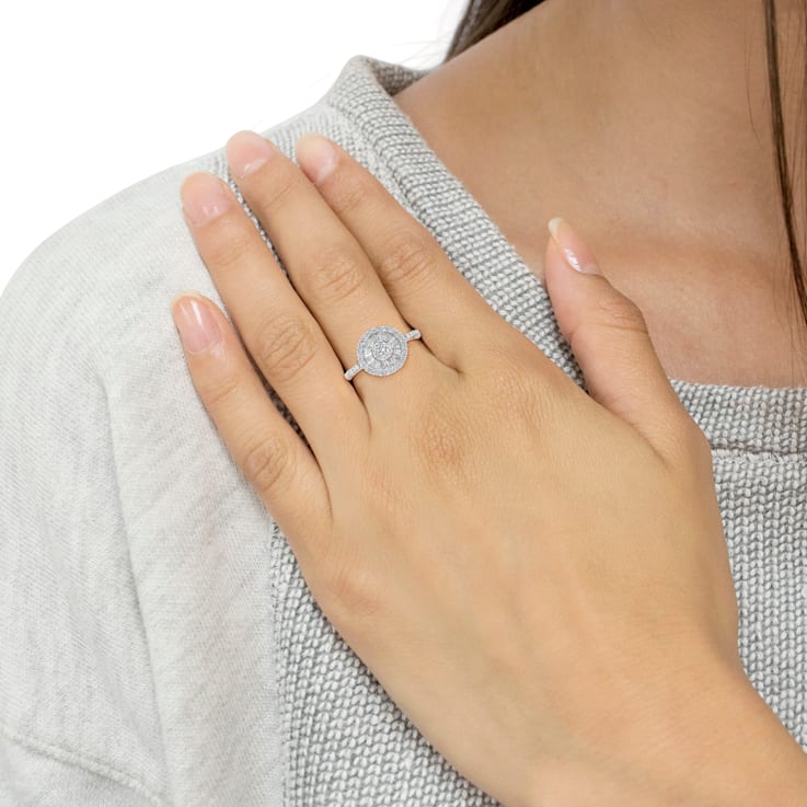10K White Gold Diamond Cocktail Ring (1 ctw, H-I Color, SI2-I1 Clarity)