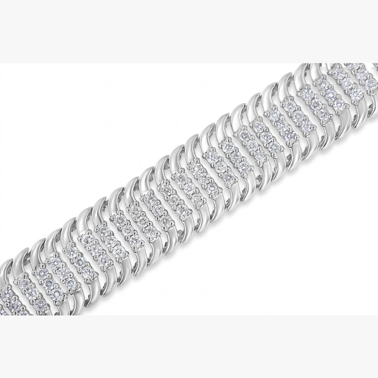14K White Gold 5.0ctw Round Brilliant Cut Diamond 7" S Wave
Serpentine Tennis Bracelet