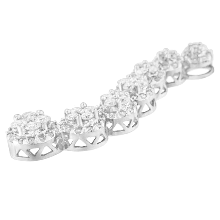 10K White Gold Round Diamond Journey Circle Pendant w\chain (1.0ctw, H-I
Color, I1-I2 Clarity)