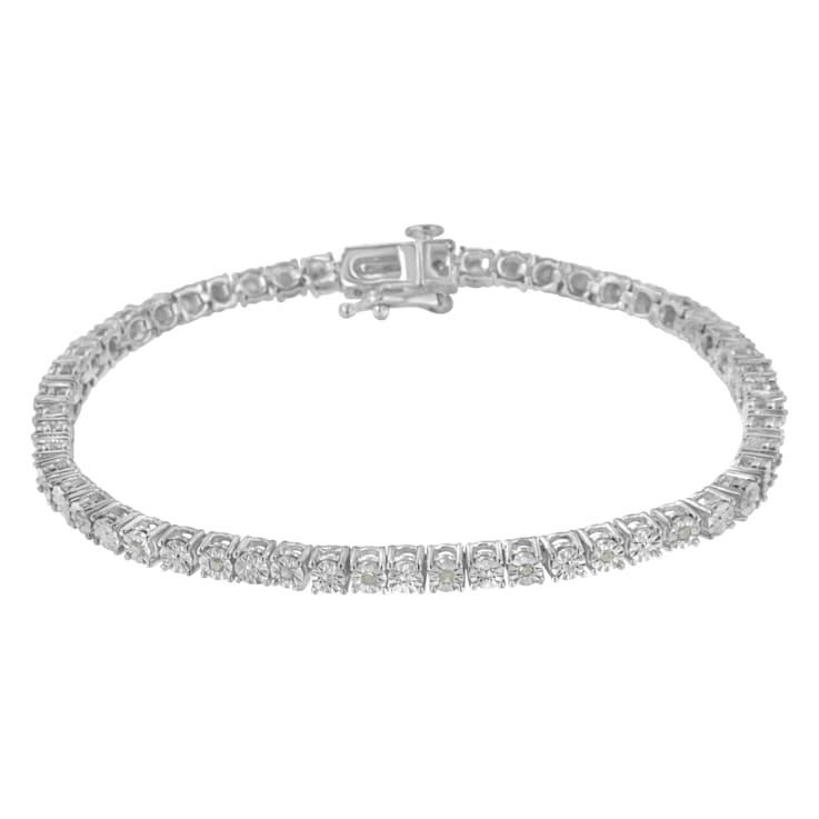 Sterling Silver 1/4 Cttw Diamond Tennis Bracelet (I-J, I3) - 7.25"