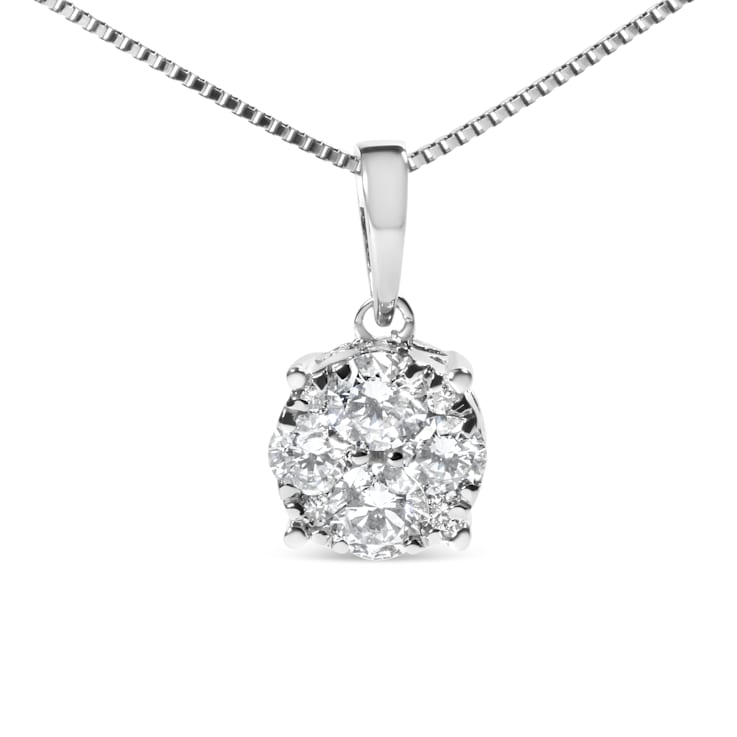 14k White Gold 0.50ctw Lab Grown Diamond Floral Pendant 18"
Chain(G-H Color, VS1-VS2 Clarity)