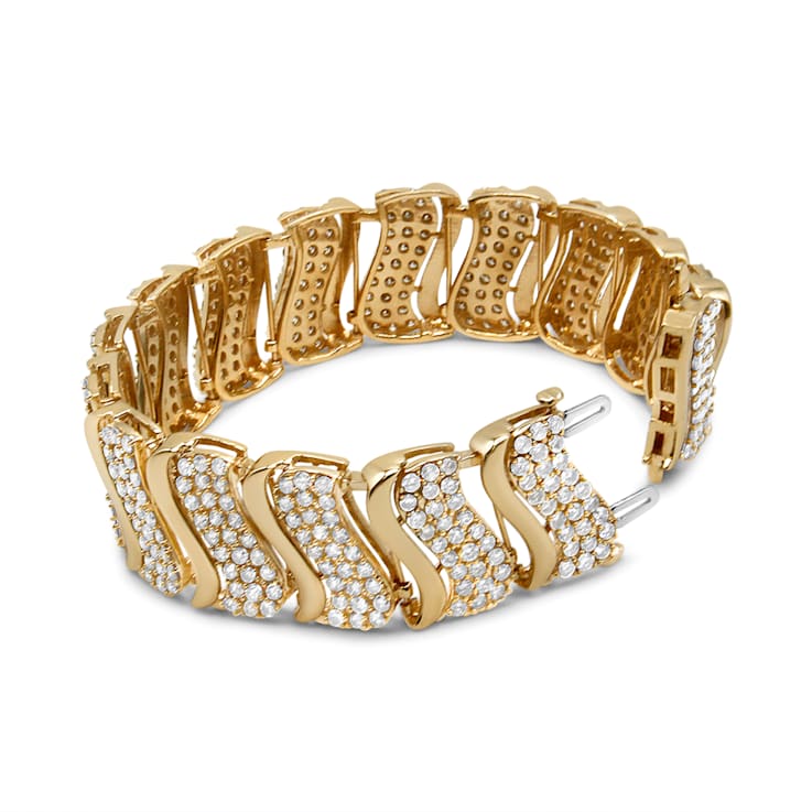ジャックトム 14K バングル タートル チゼルワーク 14金ゴールド 女性向け 14K Yellow Gold 15.0 Cttw Diamond Chevron Wave 7.25