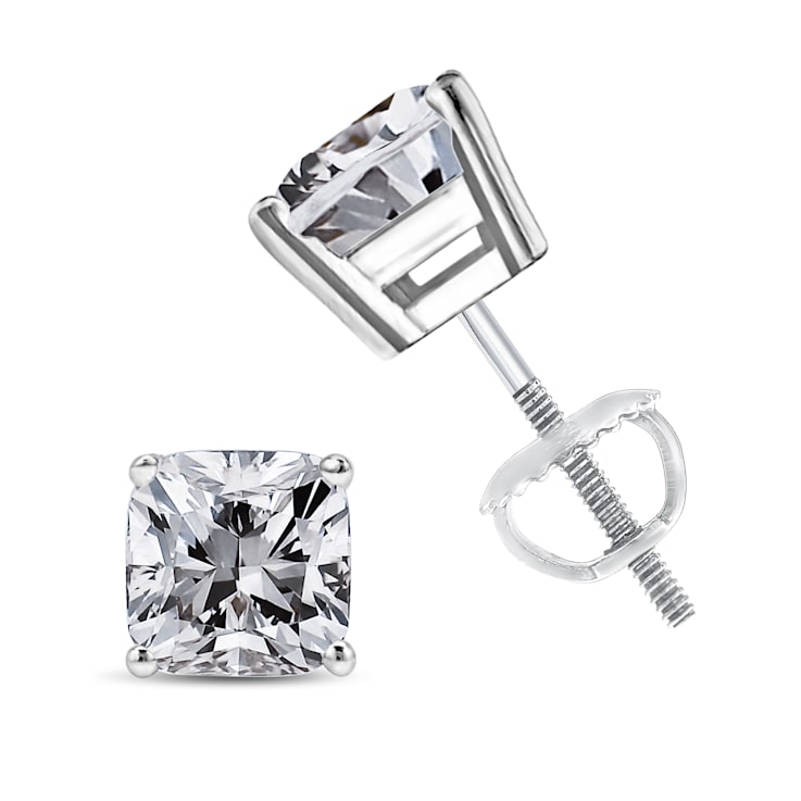 14K White Gold 1 1/2 Cttw Clarity Enhanced Princess Cut Diamond
Solitaire Stud Earrings
