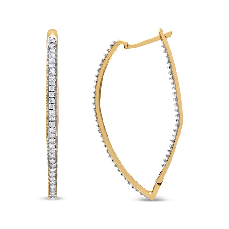 10k Yellow Gold Round Cut Diamond Earrings 1.0ctw