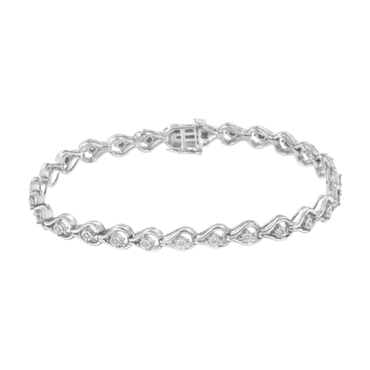 Sterling Silver .25ctw Diamond Link Bracelet