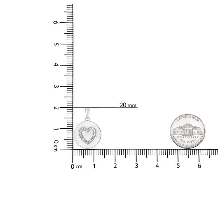 .925 Sterling Silver Prong-Set Diamond Accent Heart Emblemed 18"
Pendant Necklace