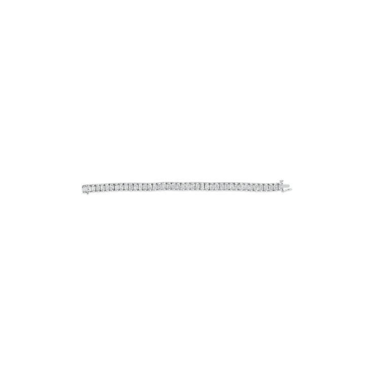 14K White Gold 5.0ctw White Diamond Rectangular Invisible Set Link
Tennis Bracelet