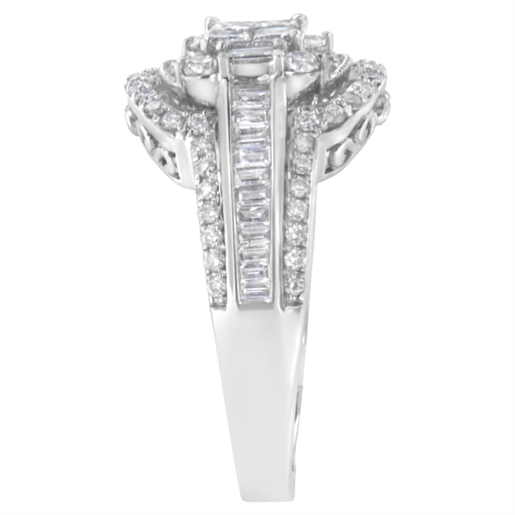 14K White Gold Diamond Cocktail Ring (1 1/4 cttw, H-I Color, SI2-I1 Clarity)