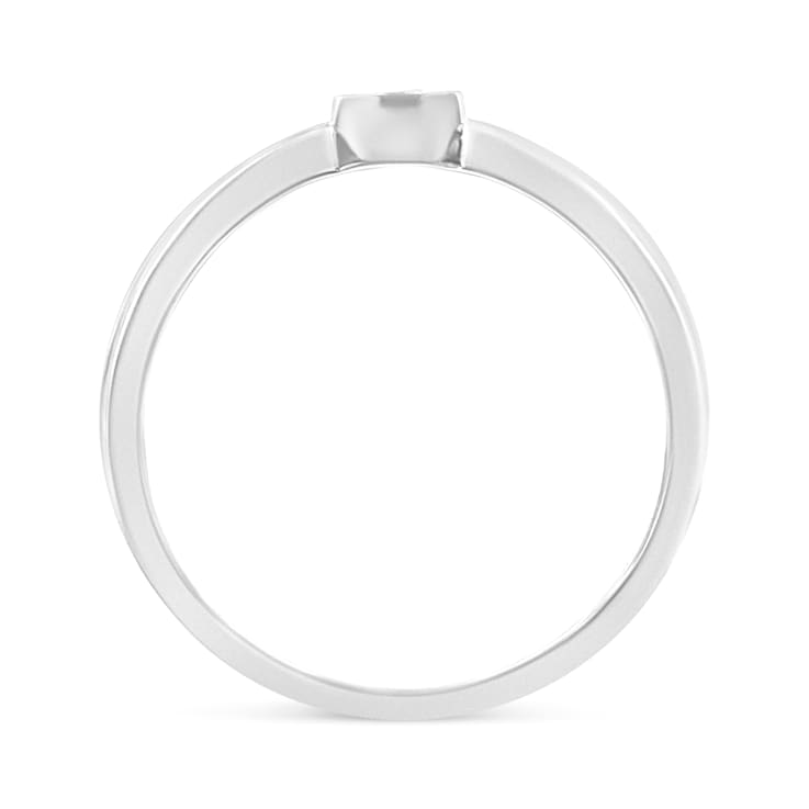 Sterling Silver Miracle Set Diamond Promise Ring (J-K Color