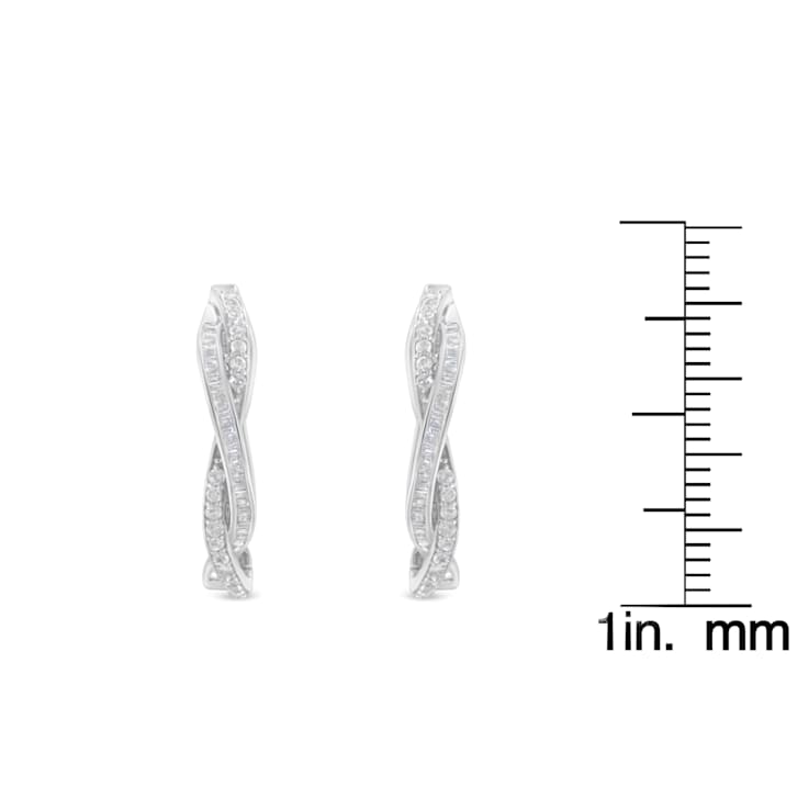 Sterling-Silver Diamond Hoop Earring 0.75ctw