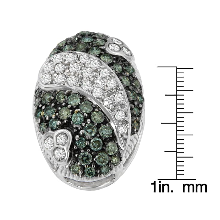 14K White Gold 1 1/10ctw Round Cut Treated Blue Diamond Fashion Pendant
w\chain(H-I, I1-I2)