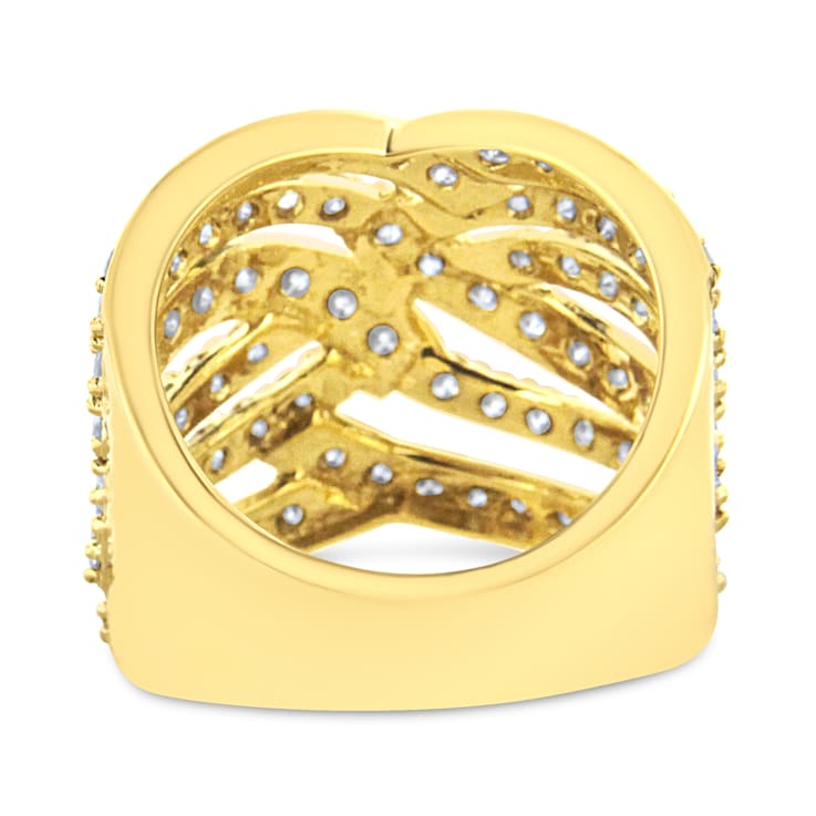 3.00ctw Diamond Multi-Row Bypass 10K Yellow Gold Ring