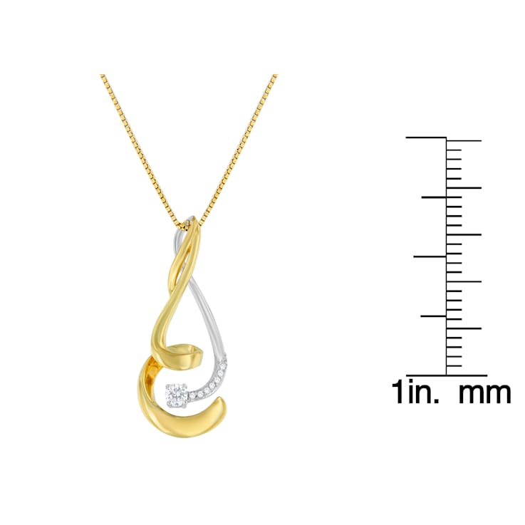 10K Yellow Gold Espira 1/6ctw Diamond Heart Circle Pendant