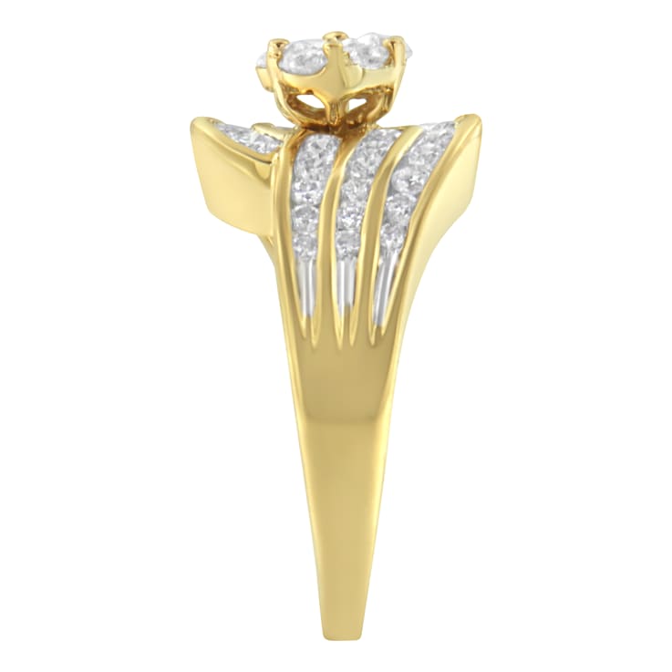 14K Yellow Gold Diamond Cocktail Bypass Ring (1 1/2ctw, H-I Color,
SI2-I1 Clarity)