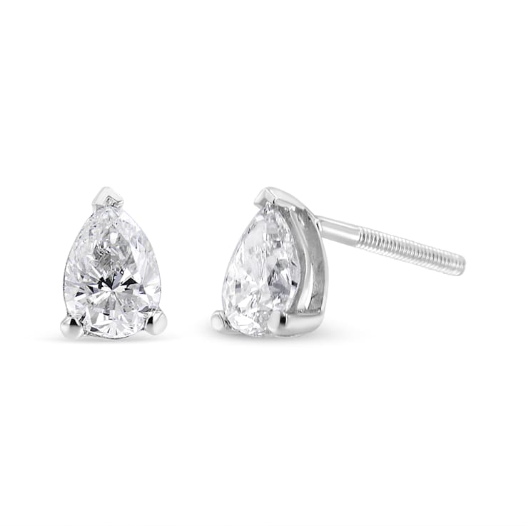 0.75ctw Pear Shape Solitaire Lab Grown Diamond Stud Earrings