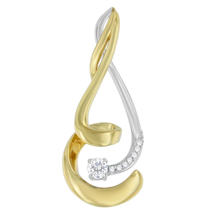 10K Yellow Gold Espira 1/6ctw Diamond Heart Circle Pendant