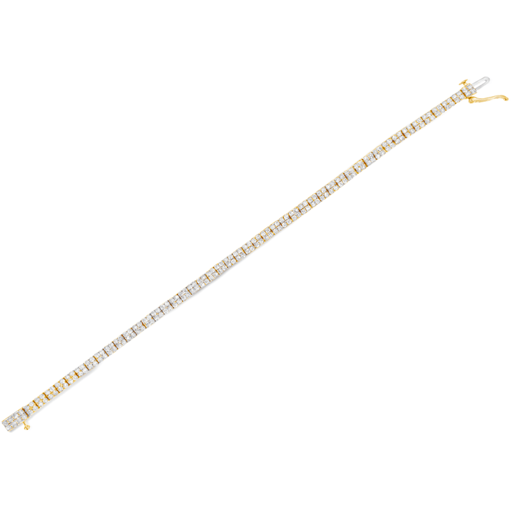 14K Yellow Gold Over Sterling Silver 3.0ctw Diamond Link Bracelet