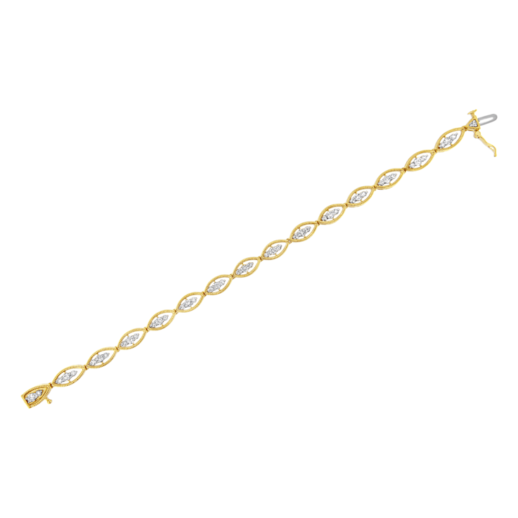 10K Yellow Gold Over Sterling Silver 1.0ctw Round Diamond