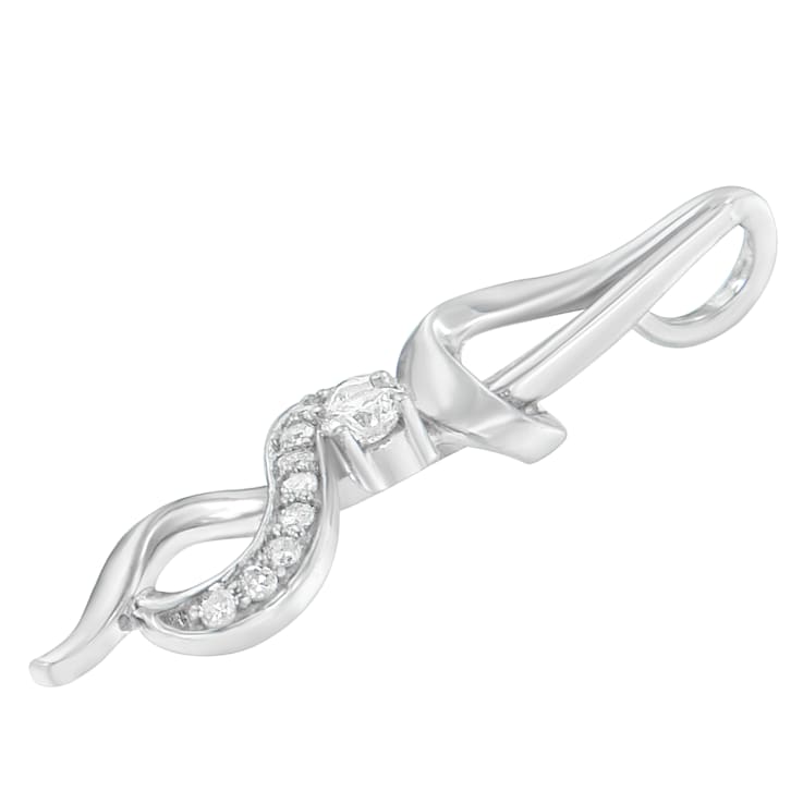 10K White Gold Espira 1/5ctw Round Cut Diamond Swirl Pendant With Chain
(J-K, I1-I2)