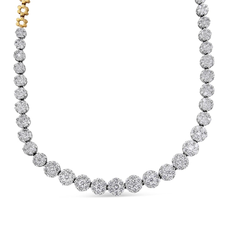 14K Yellow Gold IGI Certified 14 3/4ctw Round Diamond Riviera Necklace
(F-G Color, S2-I1 Clarity)