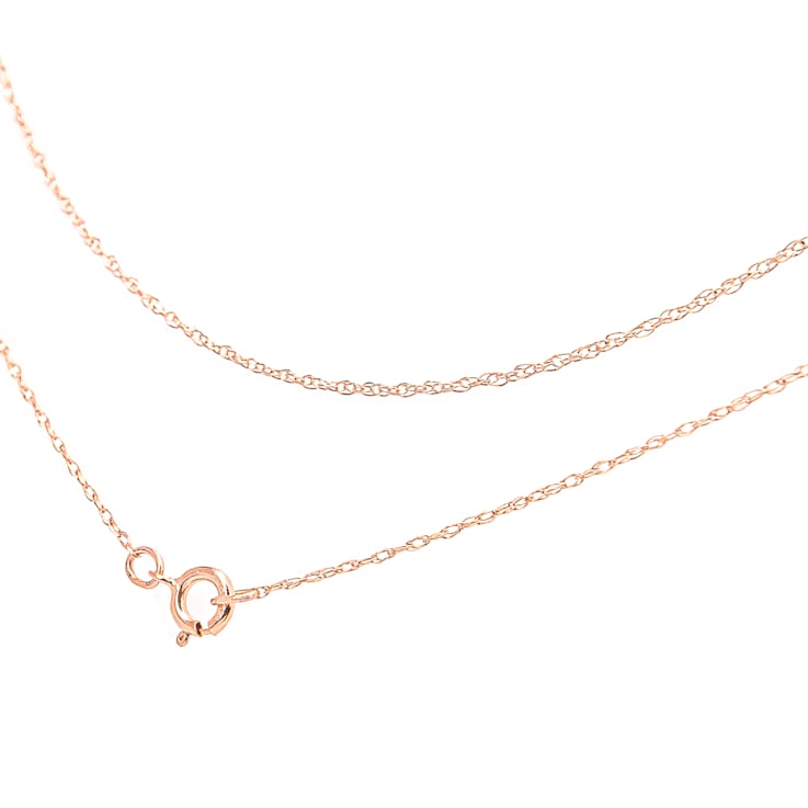 Solid 10K Gold 0.5mm Rope Chain Unisex Necklace - Size 16"