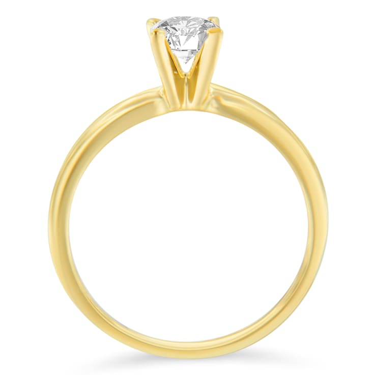 0.50ctw Diamond Solitaire 14K Yellow Gold Engagement Ring