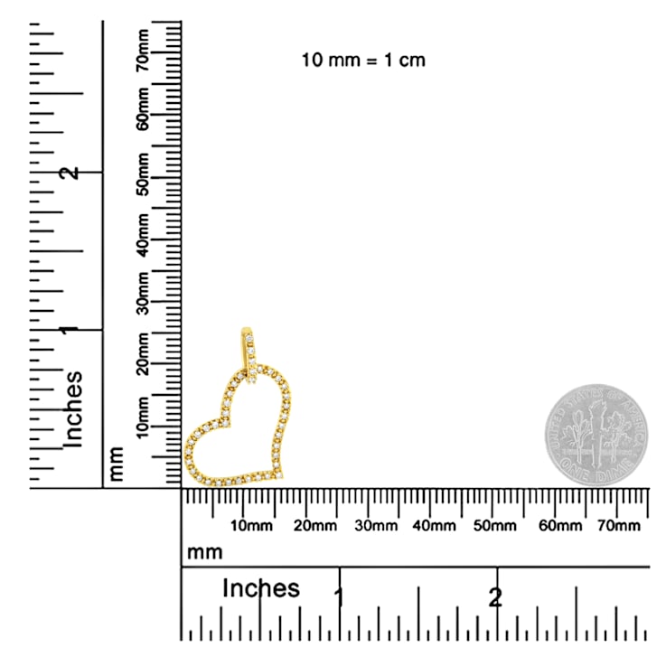 10K Yellow Gold 1/4 cttw Prong Set Round-Cut Diamond Open Heart 18"
Pendant Necklace