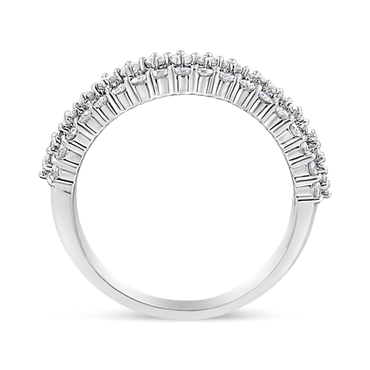 行列のできるレビュー商品、集めました。高評価アイテム Round 1.0ctw Gold White 14K Diamond Row Three Shank Split アクセサリー