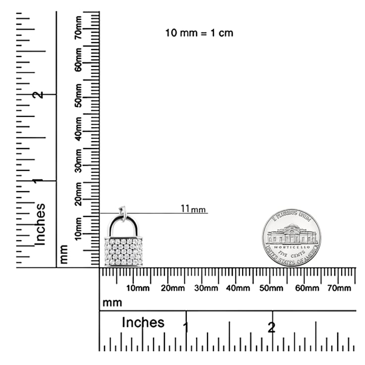 Sterling Silver 1/4ctw Diamond Lock 18" Pendant with Paperclip
Chain (H-I Color, SI2-I1 Clarity)