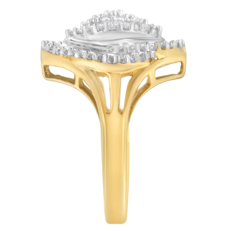 アプリーレ ダイヤデザイン 10k 10K Yellow Gold Diamond Cocktail Ring (1/2 Cttw, J-K Color