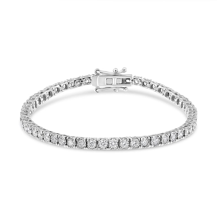 14K White Gold 3.0Ctw Miracle Set Lab Grown Diamond Illusion 7"
Bracelet(F-G Color, VS2-SI1 Clarity)