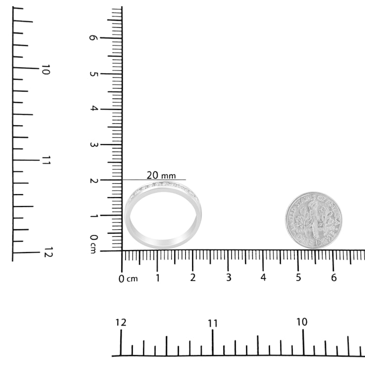 18K White Gold 1/4ctw Channel Set Round Diamond Classic 11 Stone
Band(E-F Color, I1-I2 Clarity)