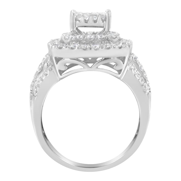 14K White Gold Diamond Cocktail Ring (1 1/2 cttw, H-I Color, SI2-I1 Clarity)