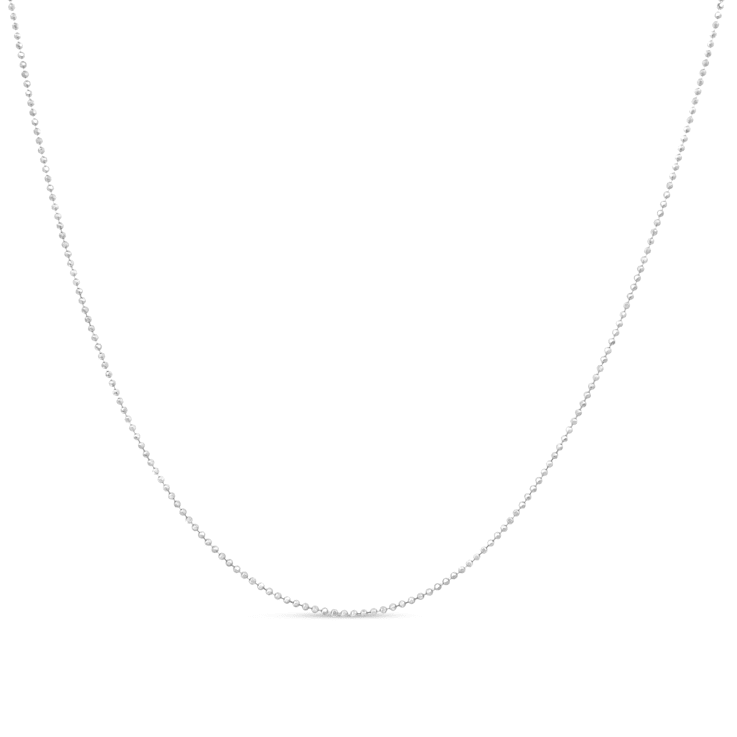 Sterling Silver 0.7mm Slim and Dainty Unisex 18" Inch Ball Bead
Chain Necklace