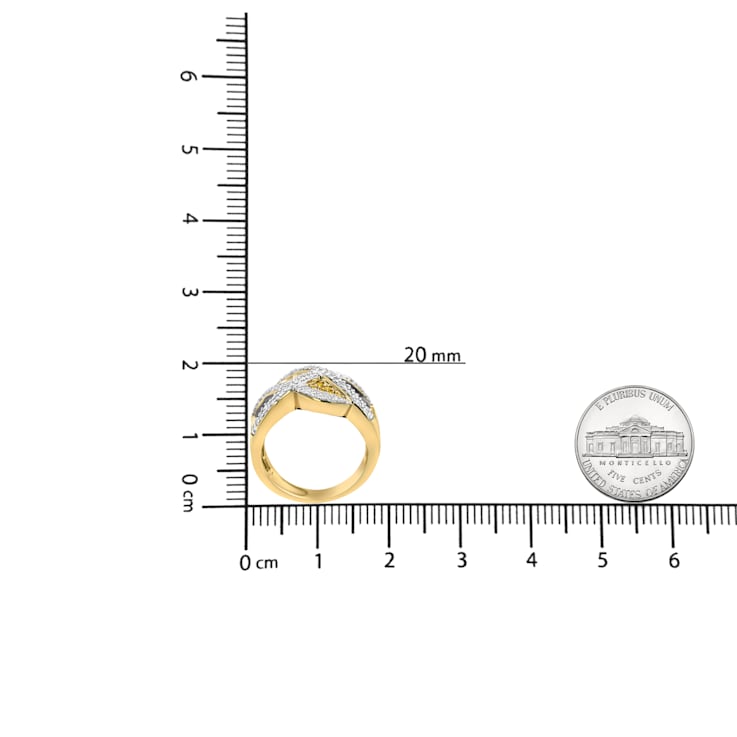 14K Yellow Gold 3/4ctw Champagne, Yellow and Round-Cut Diamond Ring (I-J
Color, I2-I3 Clarity)