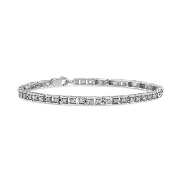 大きな取引 Silver Sterling 1ct. Bracelet Link Diamond-Encrusted TDW その他