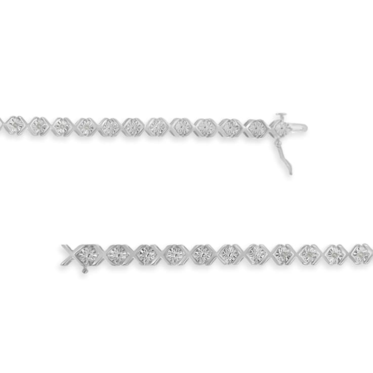 Sterling Silver 1/10 cttw Diamond 