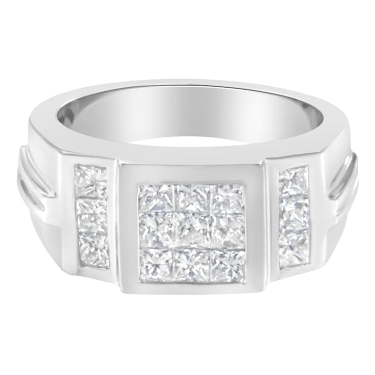 14K White Gold Diamond Cluster Ring (2 cttw, G-H Color, SI1-SI2 Clarity)