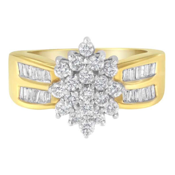 Stunning 18 Karat Yellow Gold And Diamond Triangle Cocktail Ring